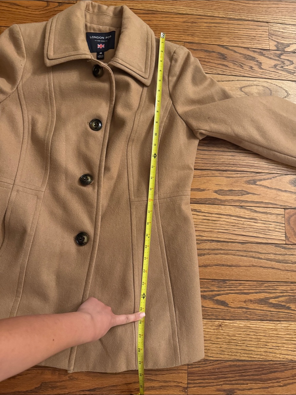 London Fog Camel Peacoat with Button Front NWOT - Picture 7 of 9